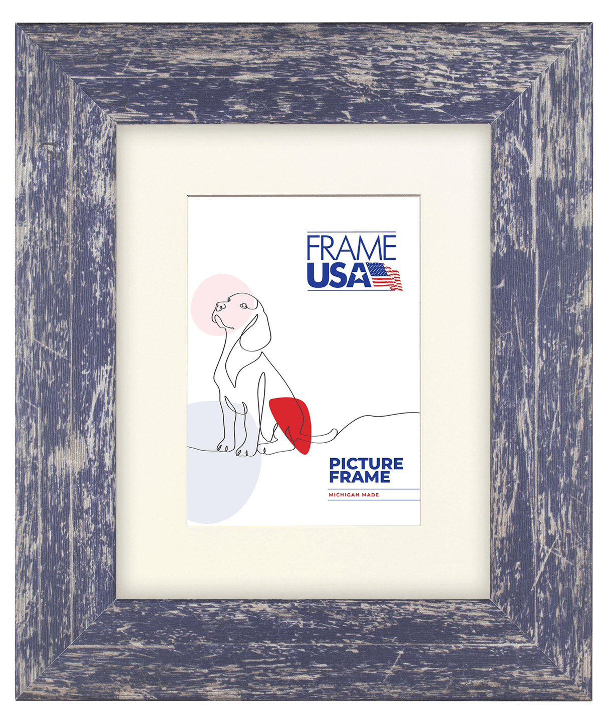American Barn Blue Wide Picture Frame
