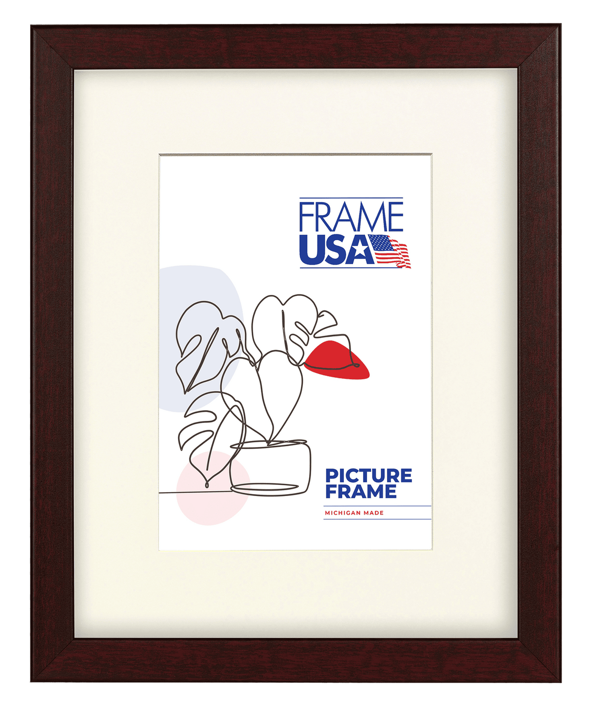 Corporate Thin Red Mahogany Picture Frame