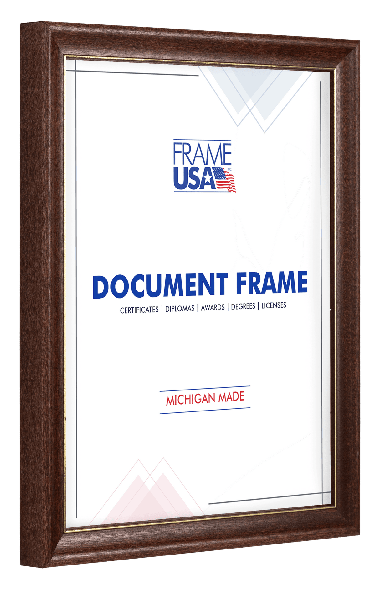 Deluxe Walnut With Gold Certificate Frames
