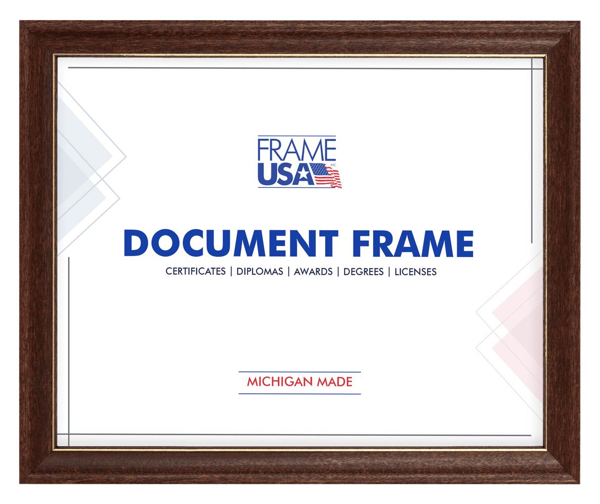 Deluxe Walnut With Gold Certificate Frames