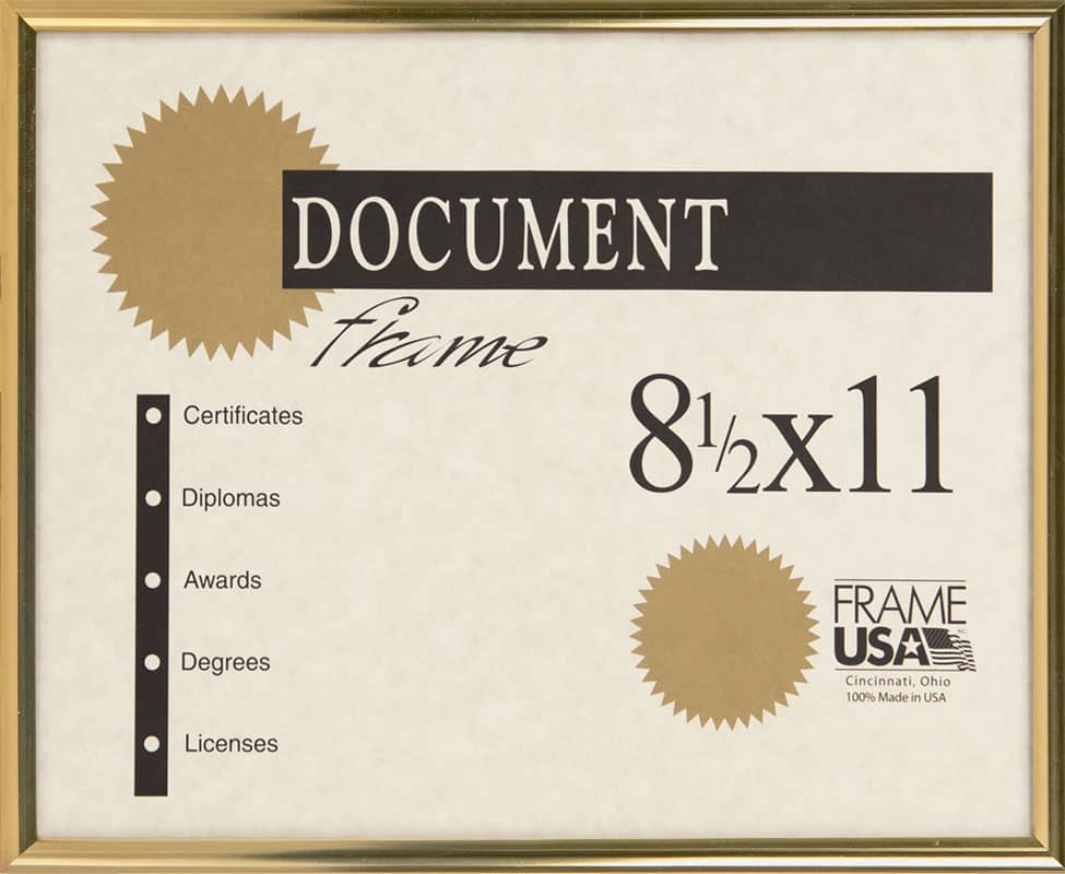 Metal Gold Certificate Frame