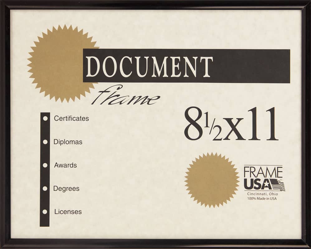 Metal Shiny Black Certificate Frame