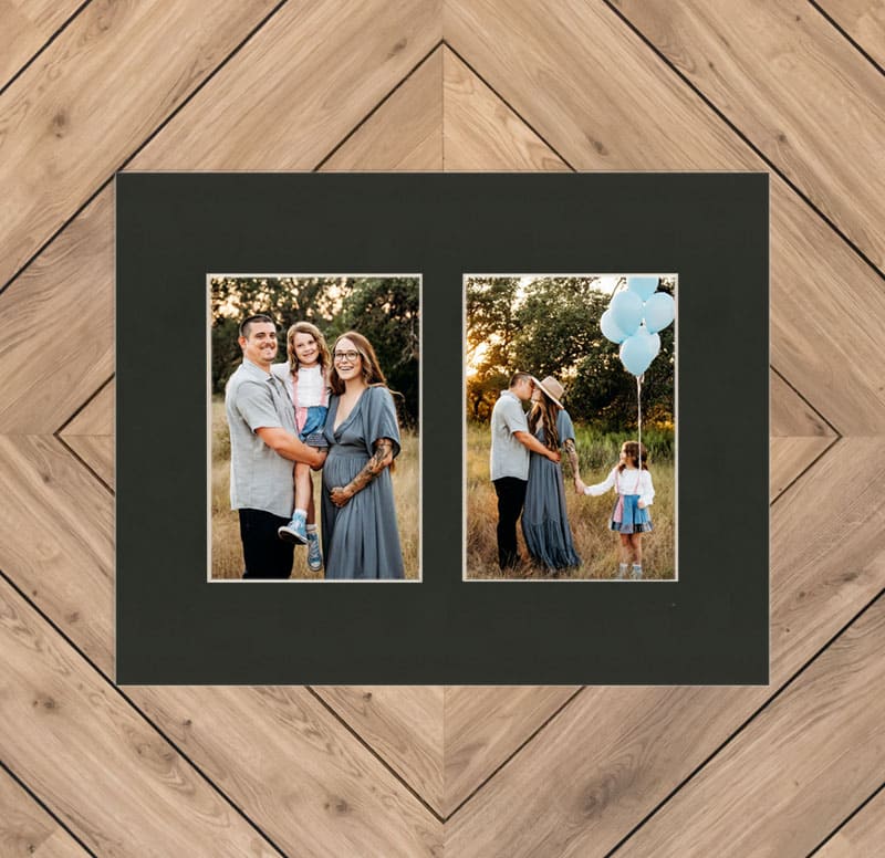 Smooth Black Mat With 2 Openings For 5X7 Images