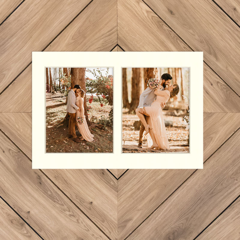 Pure White Mat With 2 Openings For 8X10 Images