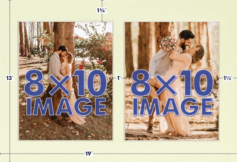 Pure White Mat With 2 Openings For 8X10 Images