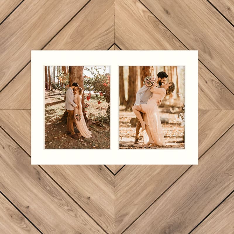 Smooth White Mat With 2 Openings For 8X10 Images
