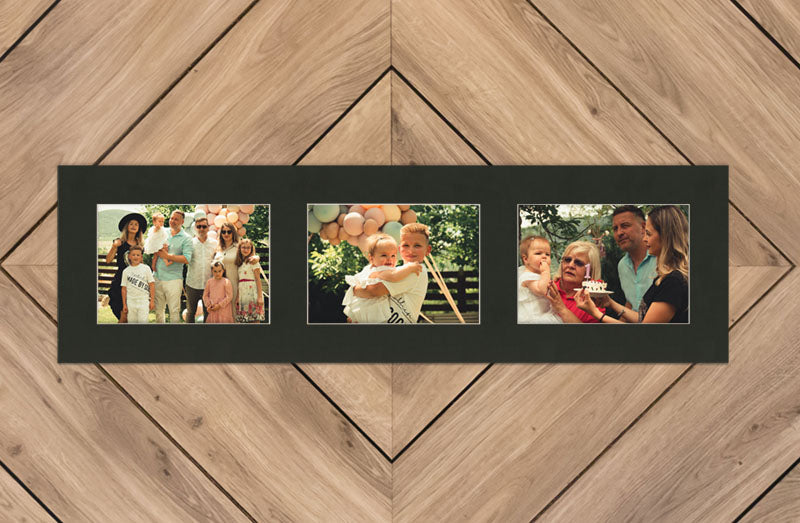 Smooth Black Mat With 3 Openings For 5X7 Images