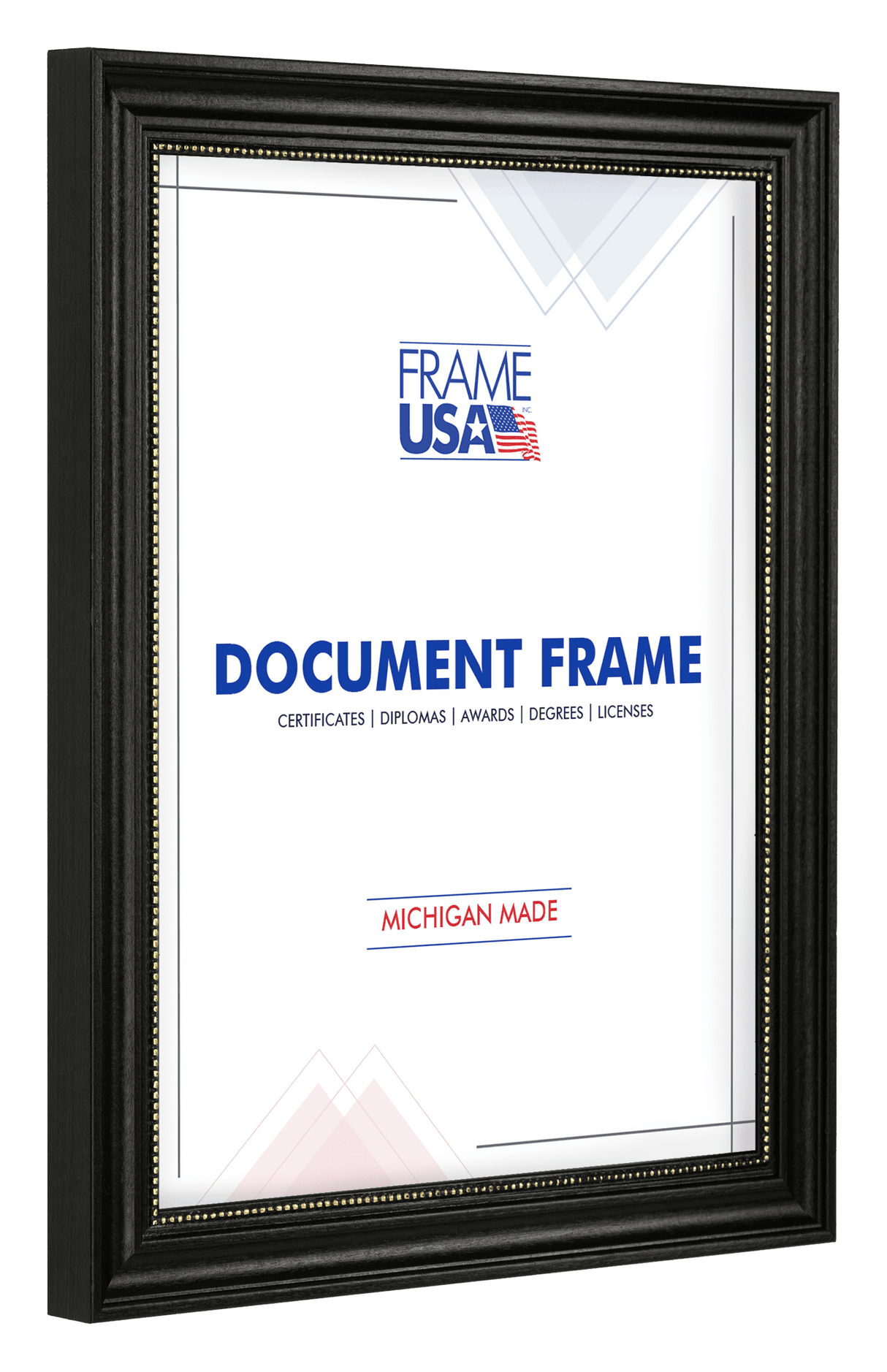 Boardroom Black With Gold Bead Certificate Frame