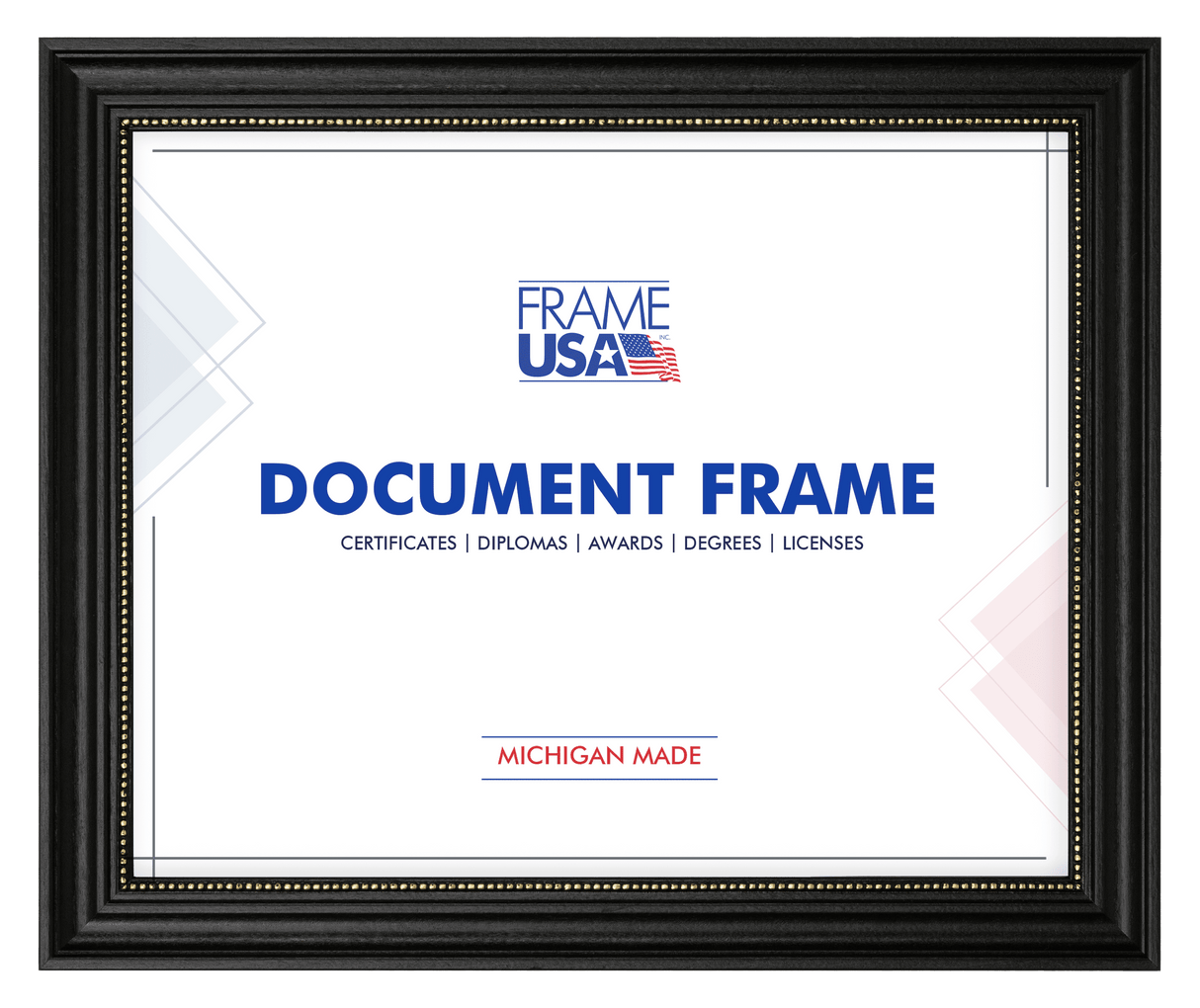 Boardroom Black With Gold Bead Certificate Frame