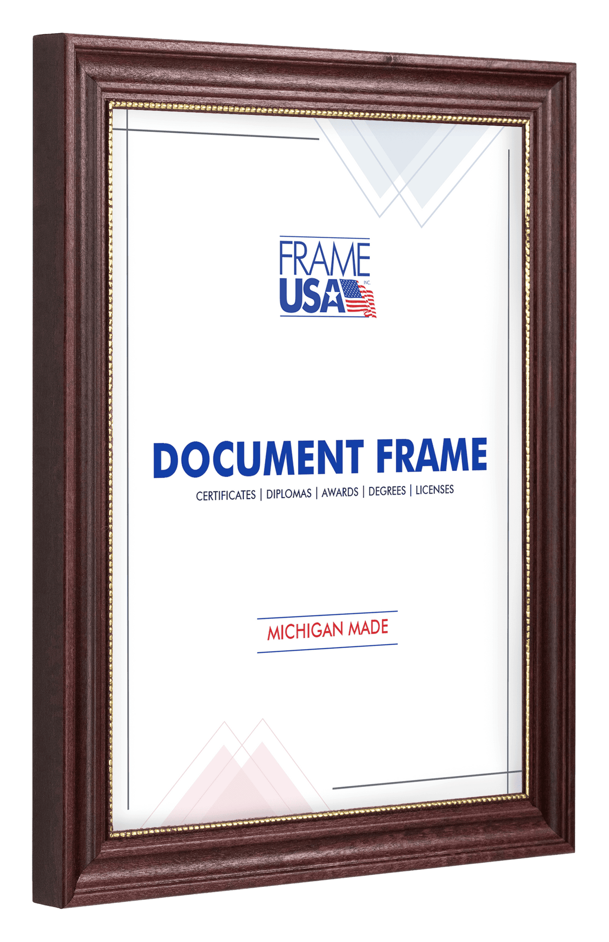 Boardroom Cherry With Gold Bead Certificate Frame