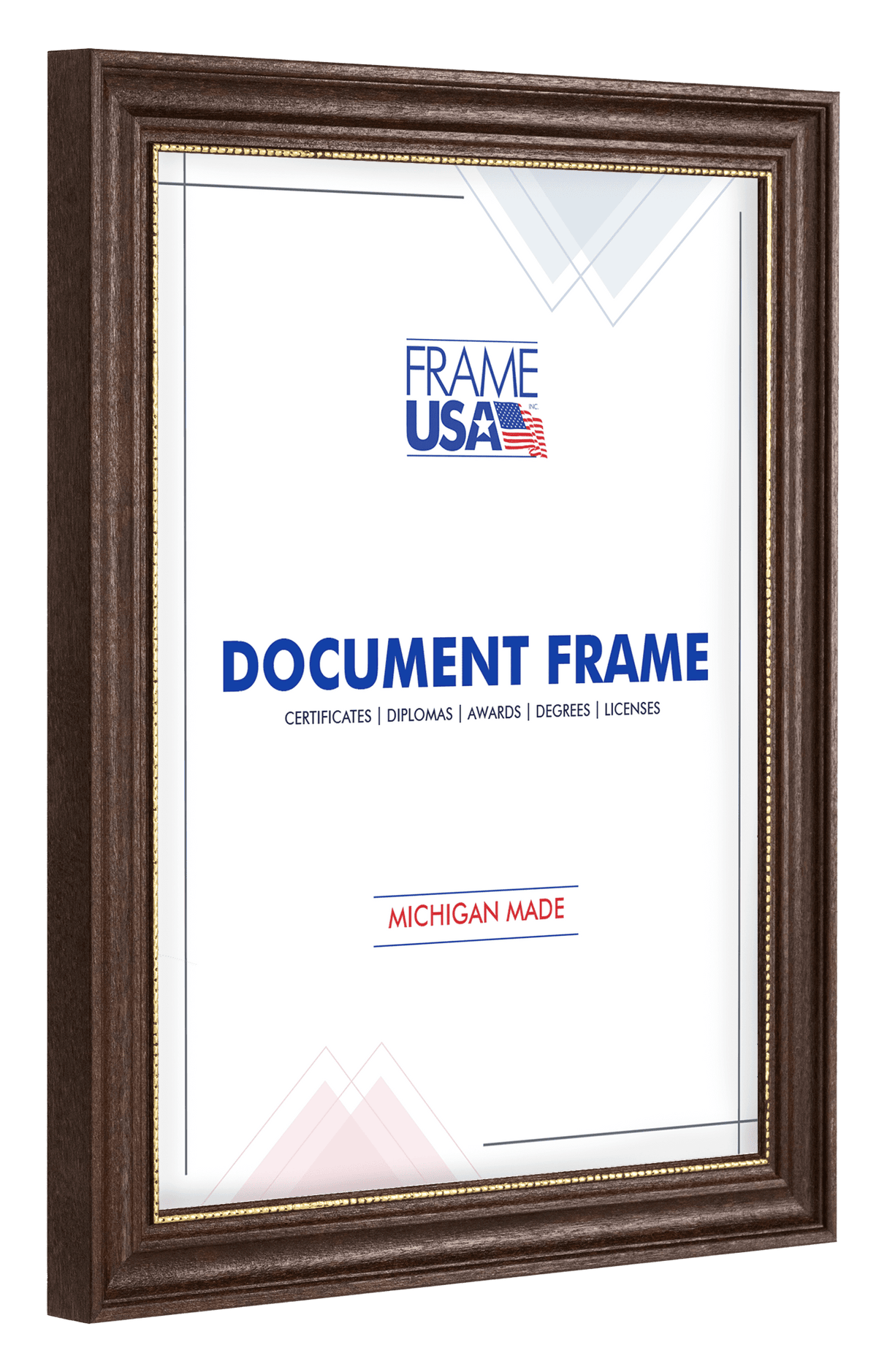 Boardroom Walnut With Gold Bead Certificate Frame