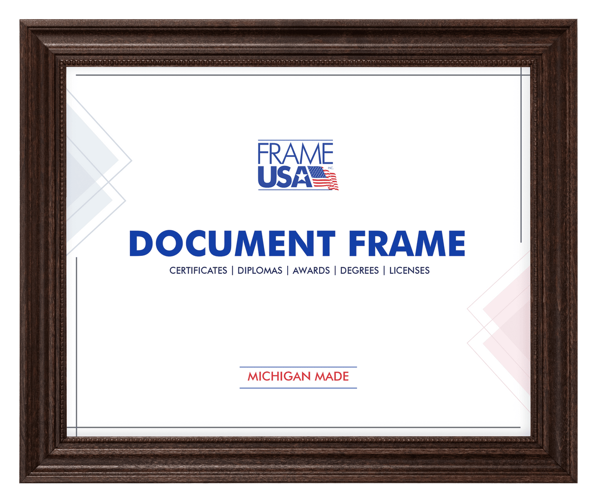 Boardroom Walnut With Walnut Bead Certificate Frame