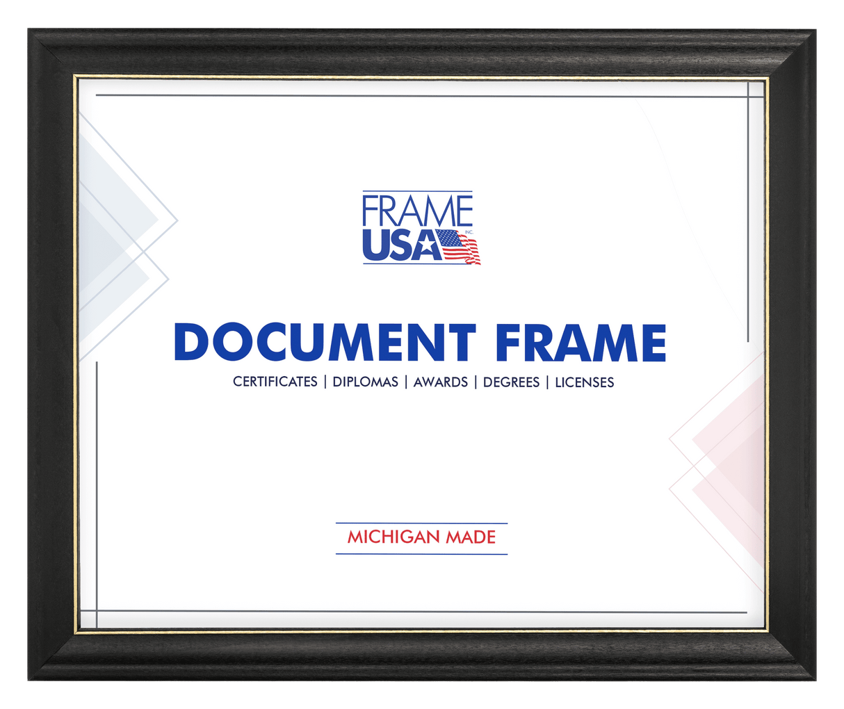 Deluxe Black With Gold Certificate Frames