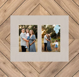 Pure Gray Mat With 2 Openings For 5X7 Images