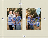 Pure Gray Mat With 2 Openings For 5X7 Images