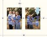 Pure White Mat With 2 Openings For 5X7 Images