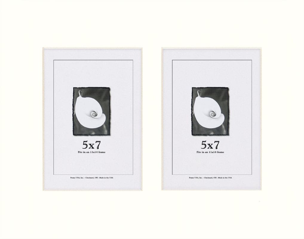 Smooth White Mat With 2 Openings For 5X7 Images
