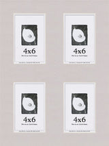 Gray Window Mat With 4 Openings For 4X6 Images