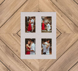 Gray Window Mat With 4 Openings For 4X6 Images