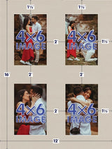 Gray Window Mat With 4 Openings For 4X6 Images