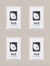 Pure Gray Window Mat With 4 Openings For 4X6 Images