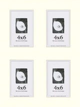 Pure White Window Mat With 4 Openings For 4X6 Images