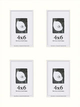 Smooth White Window Mat With 4 Openings For 4X6 Images