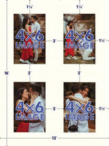 Smooth White Window Mat With 4 Openings For 4X6 Images