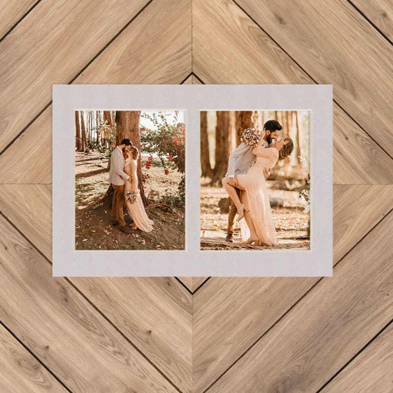 Gray Mat With 2 Openings For 8X10 Images