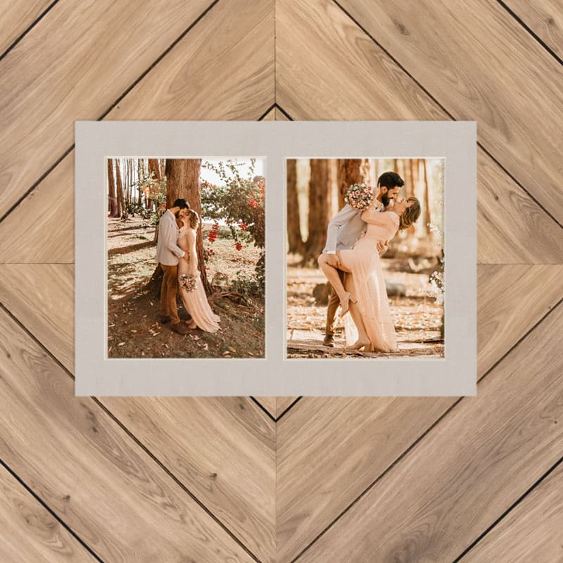 Pure Gray Mat With 2 Openings For 8X10 Images