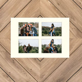 Pure White Mat With 4 Openings For 5X7 Images