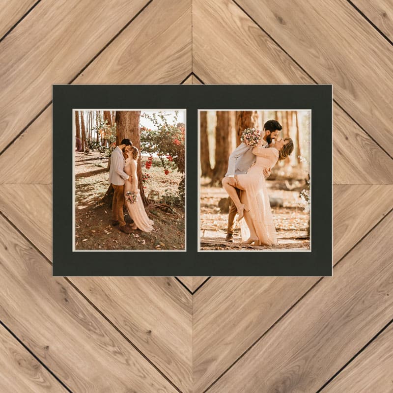 Smooth Black Mat With 2 Openings For 8X10 Images