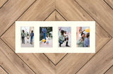 Pure White Mat With 4 Openings For 4X6 Images