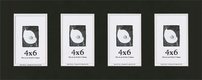 Smooth Black Mat With 4 Openings For 4X6 Images