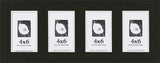 Smooth Black Mat With 4 Openings For 4X6 Images