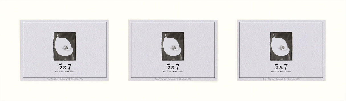 Smooth White Mat With 3 Openings For 5X7 Images