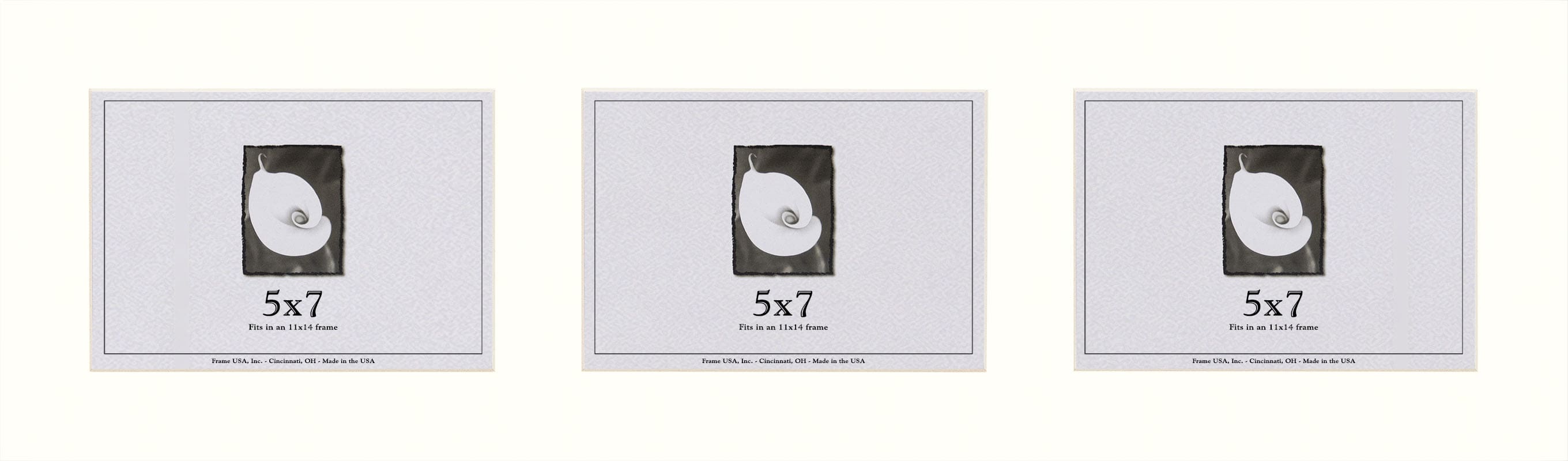 Smooth White Mat With 3 Openings For 5X7 Images