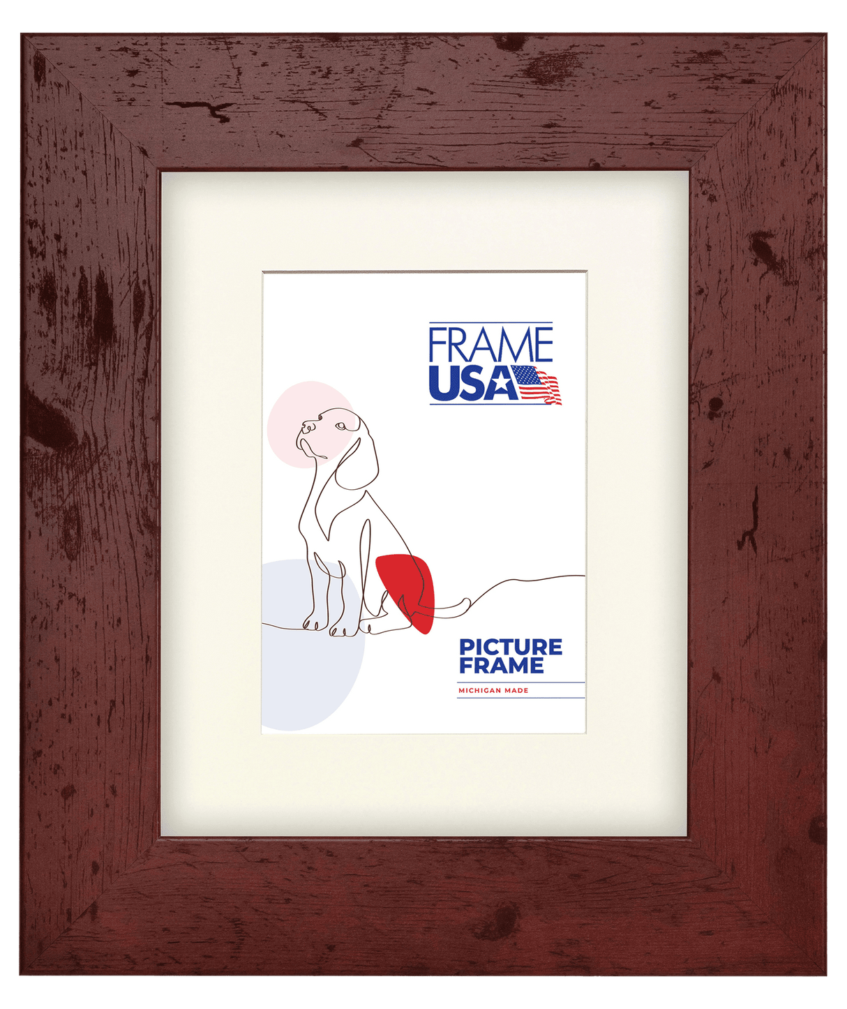 Rustic Wide Dark Red Picture Frame