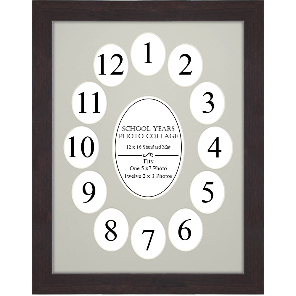 School Years Walnut/Grey Picture Frame