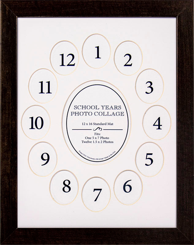 School Years Walnut/Pure White Picture Frame